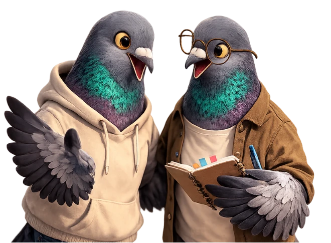 Polydemy pigeons mascots